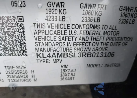 2024 Buick Encore Gx Preferred Fwd from USA, damaged, VIN KL4AMBSL3RB013106